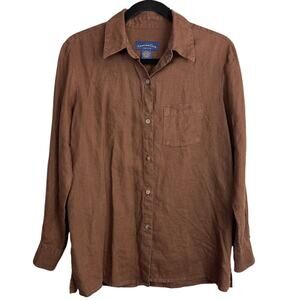 Charter Club 100% Linen Womens Button Down Size PS